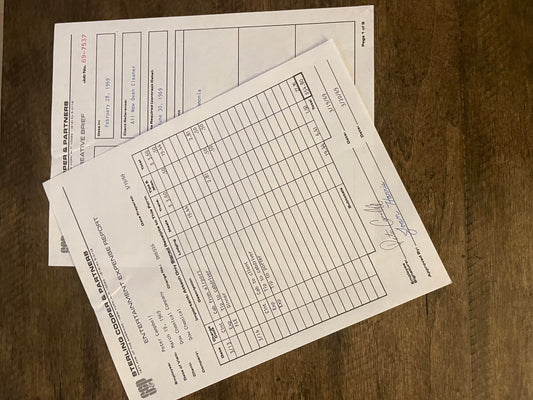 Mad Men: Pete's Sterling Cooper & Partners Business Card and The Dow Chemical Company Expense Report and Creative Brief Signed by Joan Harris