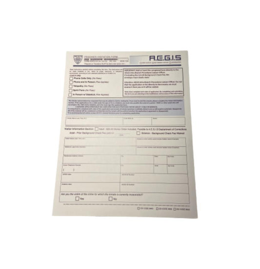 THE TICK: A.E.G.I.S Prisoner Visitation Form