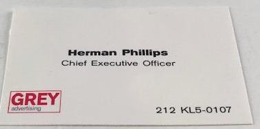 Mad Men: Herman "Duck" Phillips' business card from Grey Advertising