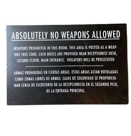 SILICON VALLEY: Absolutely No Weapons Allowed Sign