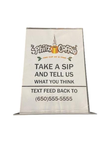 SILICON VALLEY:  Philz Coffee Feed Back Mini Sign