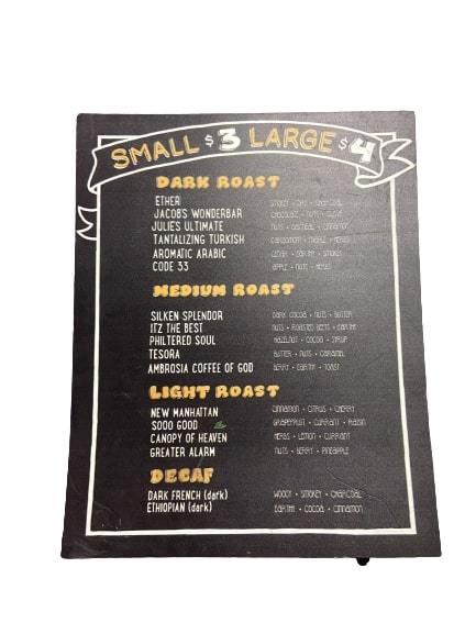SILICON VALLEY:  Philz Coffee Menu