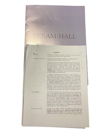 SILICON VALLEY: Monica’s Bream Hall Stock Purchase Agreement