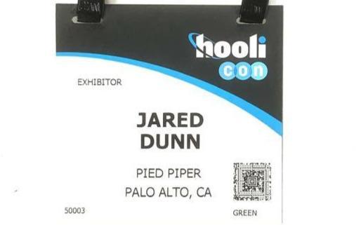Jared's Hooli-Con Exhibitor Badge