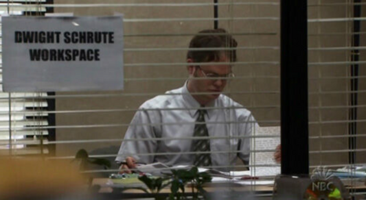 THE OFFICE: Dwight Schrute's Dunder Mifflin Memorandum on Healthcare, Fax Sheet and Brown Folder