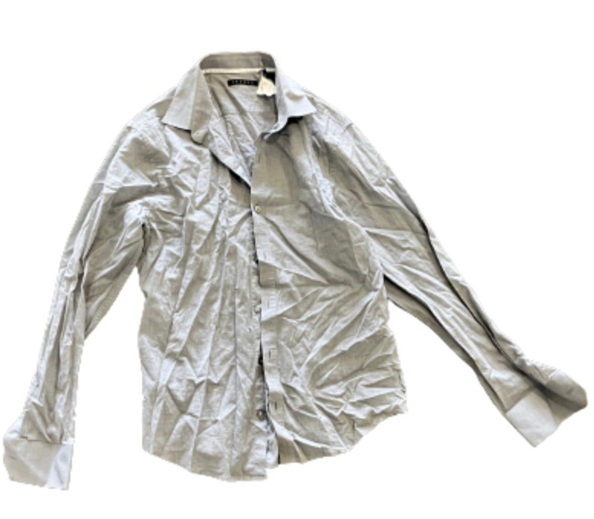 ROYAL PAINS: Hank Lawson's THEORY Button Up Grey Longsleeve Shirt (S)