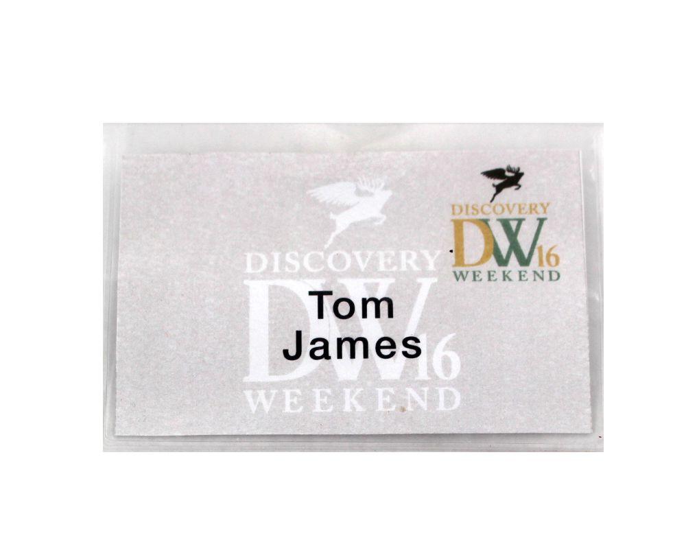 VEEP: Tom James' Discovery Weekend Name Tag