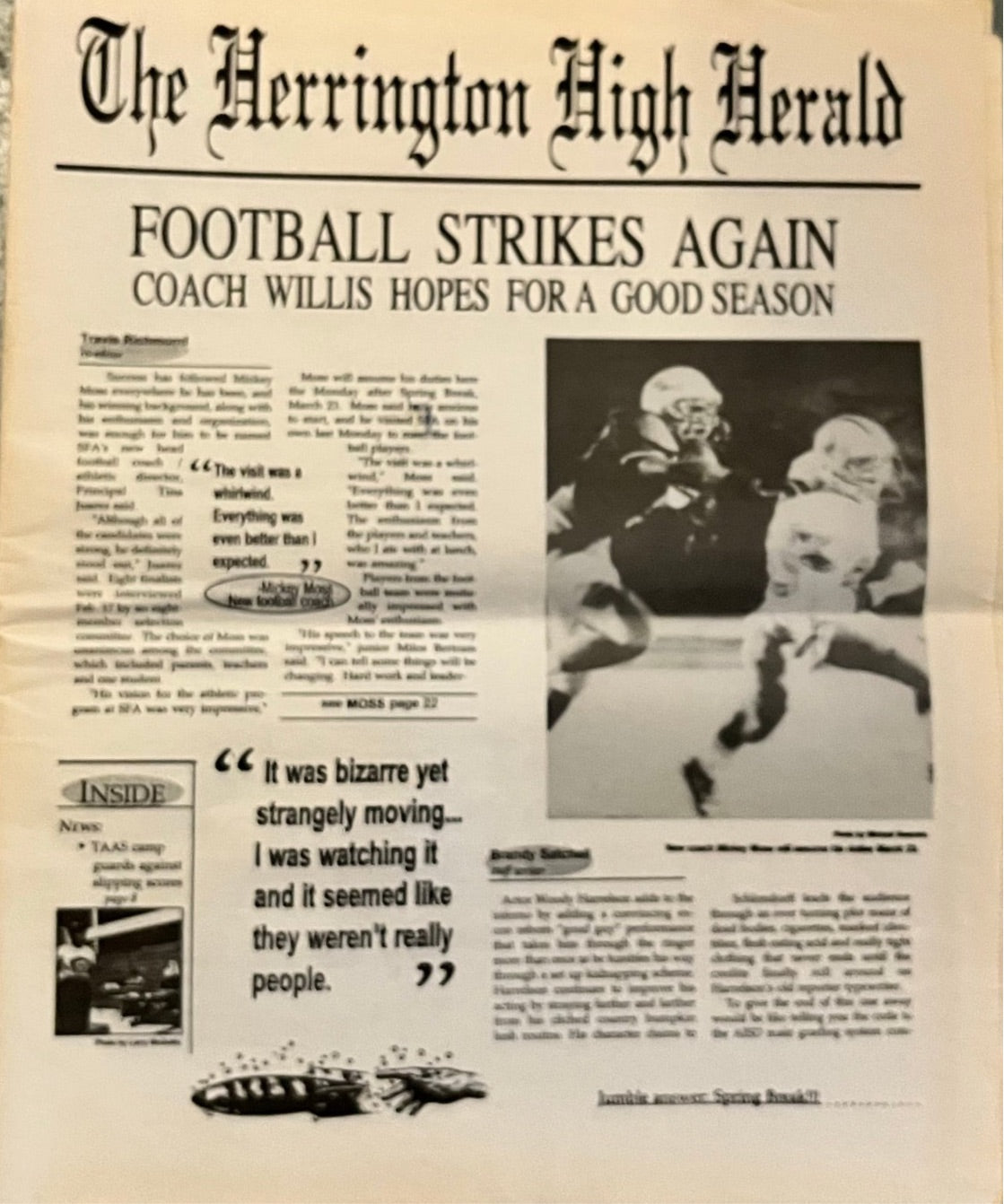 THE FACULTY MOVIE: Harrington High Harold Newspaper Prop Used On-screen