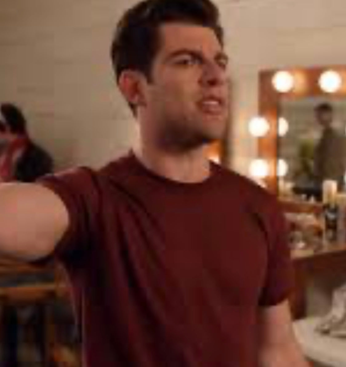 NEW GIRL: Schmidt's Maroon T-shirt