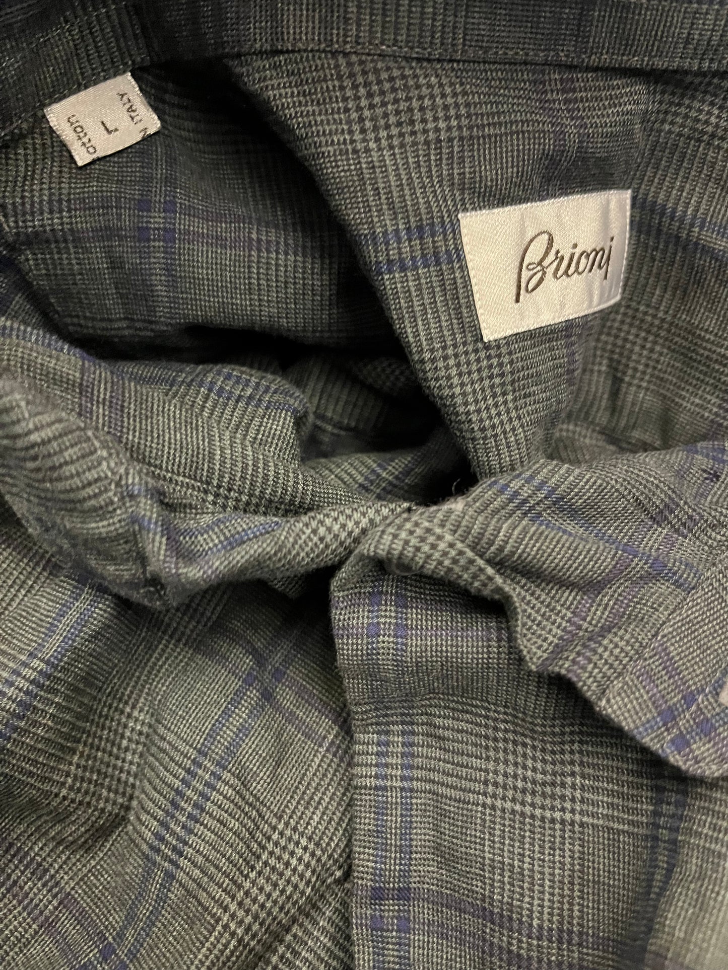 SHADES OF BLUE: Woz's BRIONI of ITALY Designer Long Sleeve Shirt (17)