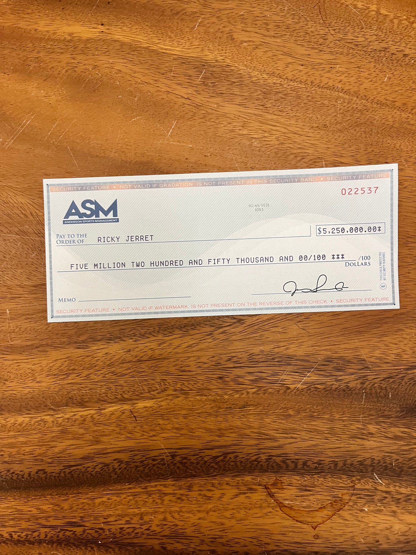 BALLERS: Ricky's ASM $5,000,000 Check