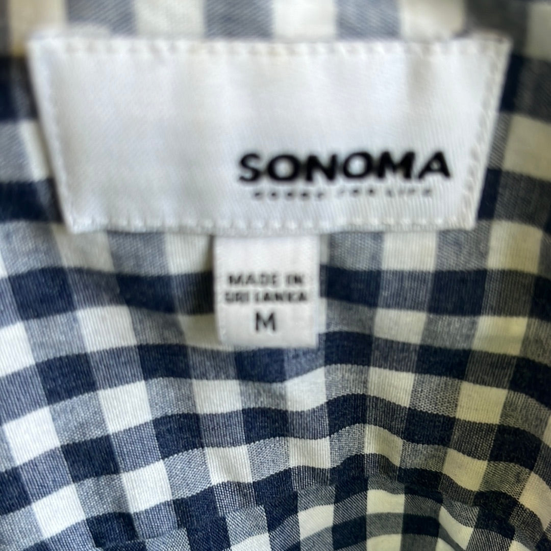 NEW GIRL: Schmidt's Blue & White Plaid Sonoma Brand Button Down