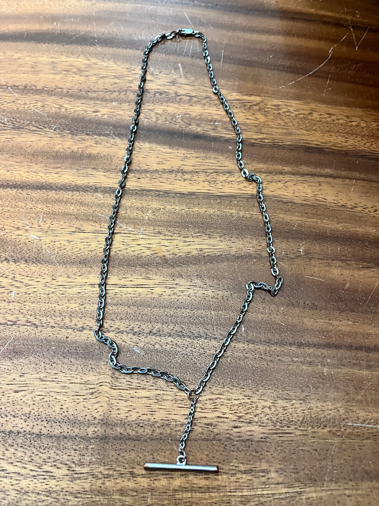 WRATH OF MAN: Jan’s Silver Chain T-Bar Necklace