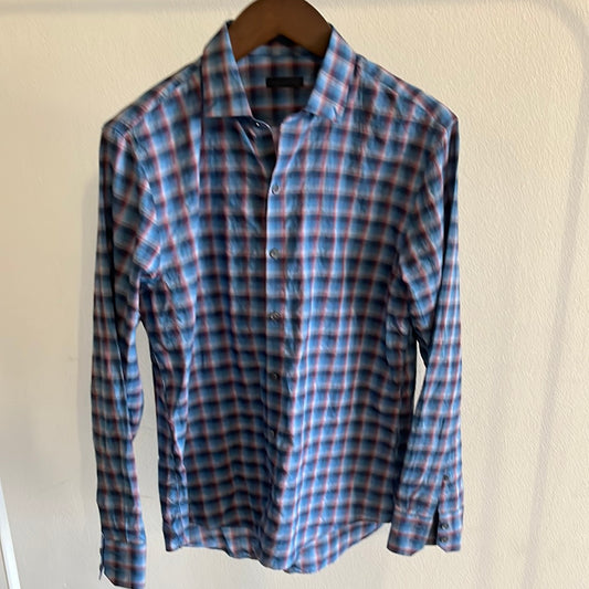 NEW GIRL: Nick Miller's ZACKARY PRELL Red, White and Blue Plaid Shirt