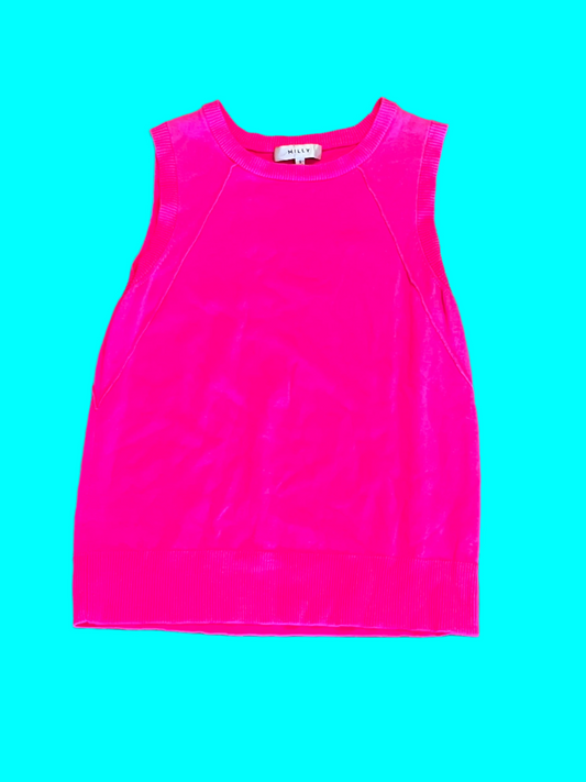 BALLERS: Julie's MILLY Hot Pink Sleeveless Shirt (S)