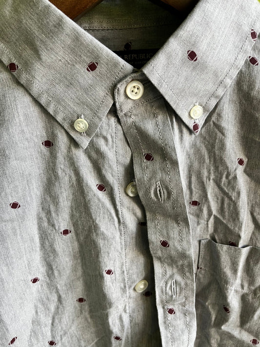 NEW GIRL: Schmidt’s Banana Republic Football Print Shirt (M)