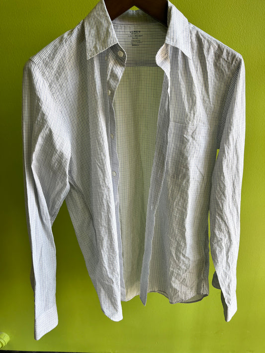 NEW GIRL: Nick Miller’s J Crew white Plaid Button Down Shirt