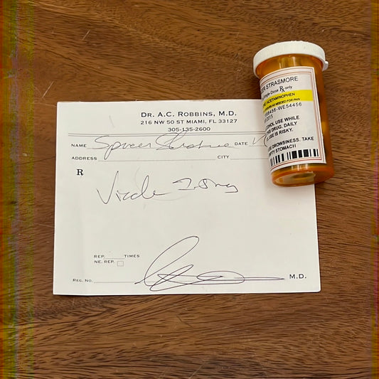 BALLERS: Dr Robbins (Stacy Rose) Vicodin Prescription for Spencer and Bottle