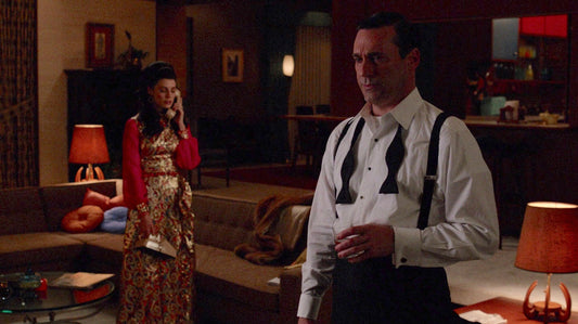 MAD MEN: Don's Mid-Century Self-tie Silk Black Bow Tie and Business Cards