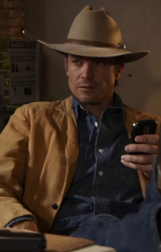 Justified: Raylan’s Blue Denim Long Sleeve Button up Shirt Collection