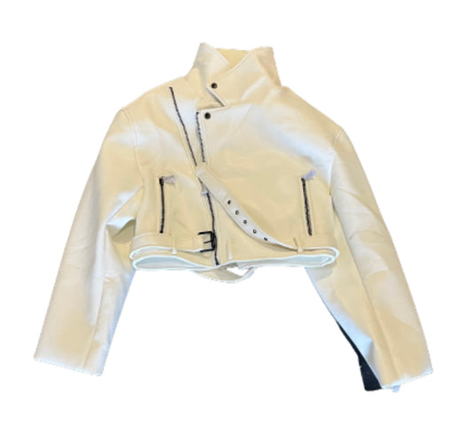 Shades of Blue: Harlee’s White Crop Pleather Jacket (S)