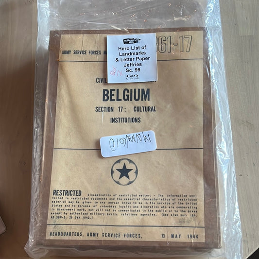 MONUMENTS MEN: Jeffries List of Landmarks and Letter Paper from Sc 99