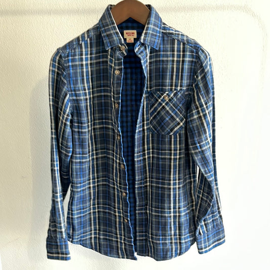 NEW GIRL: Nick Miller's Blue Plaid Flannel Shirt (M)