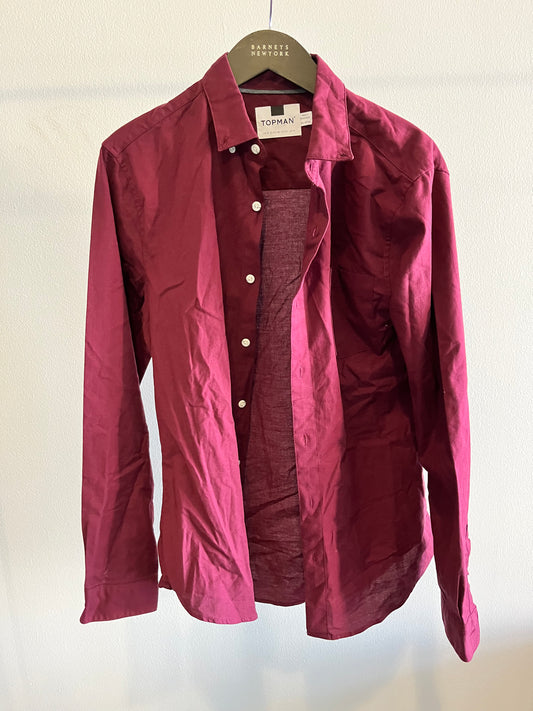NEW GIRL: Nick Miller's TopMan Maroon Button Up Shirt (M/L)