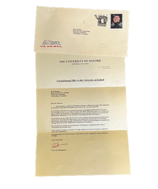 THE GENTLEMEN:Michael’s Oxford Acceptance Letter